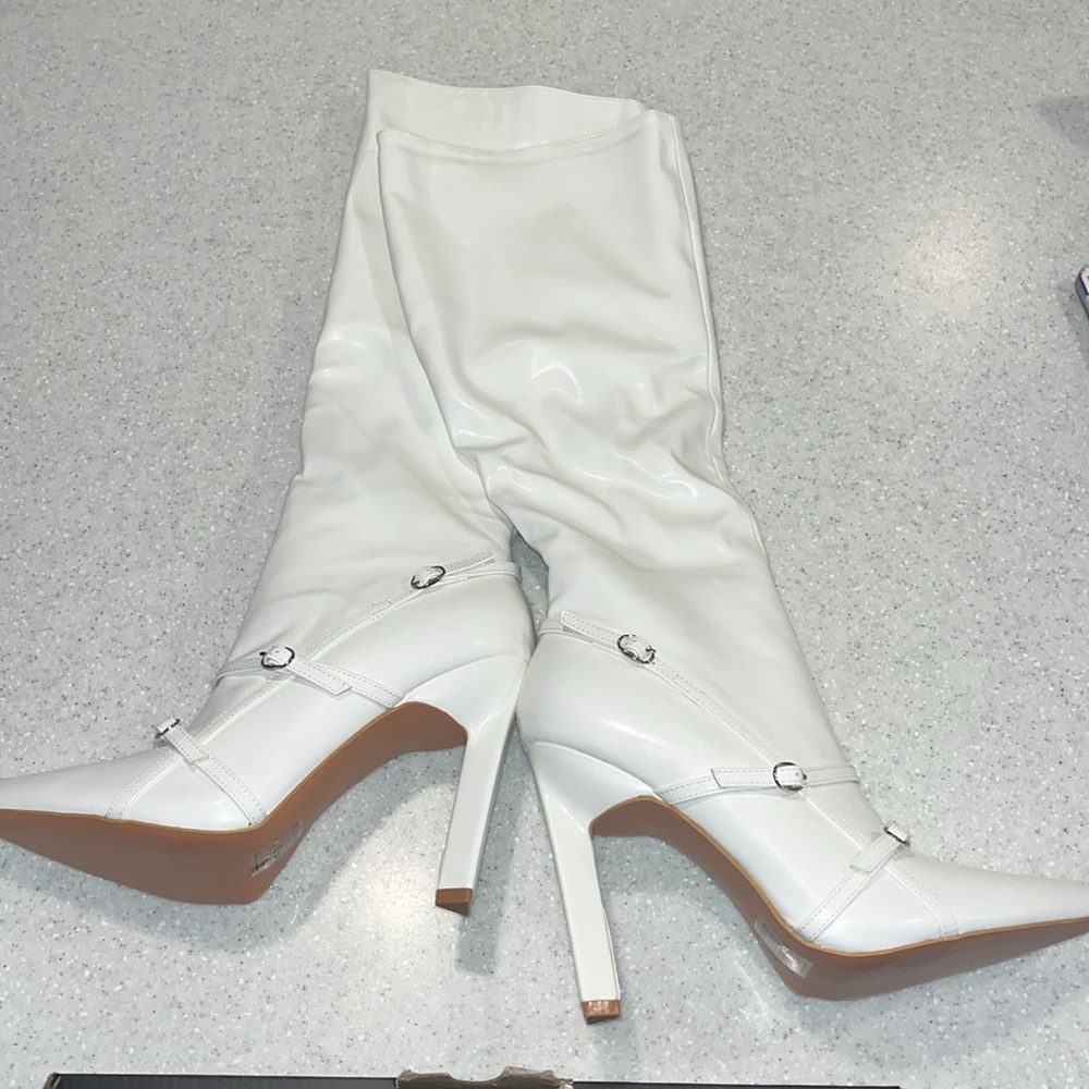 fashion nova tall white boots